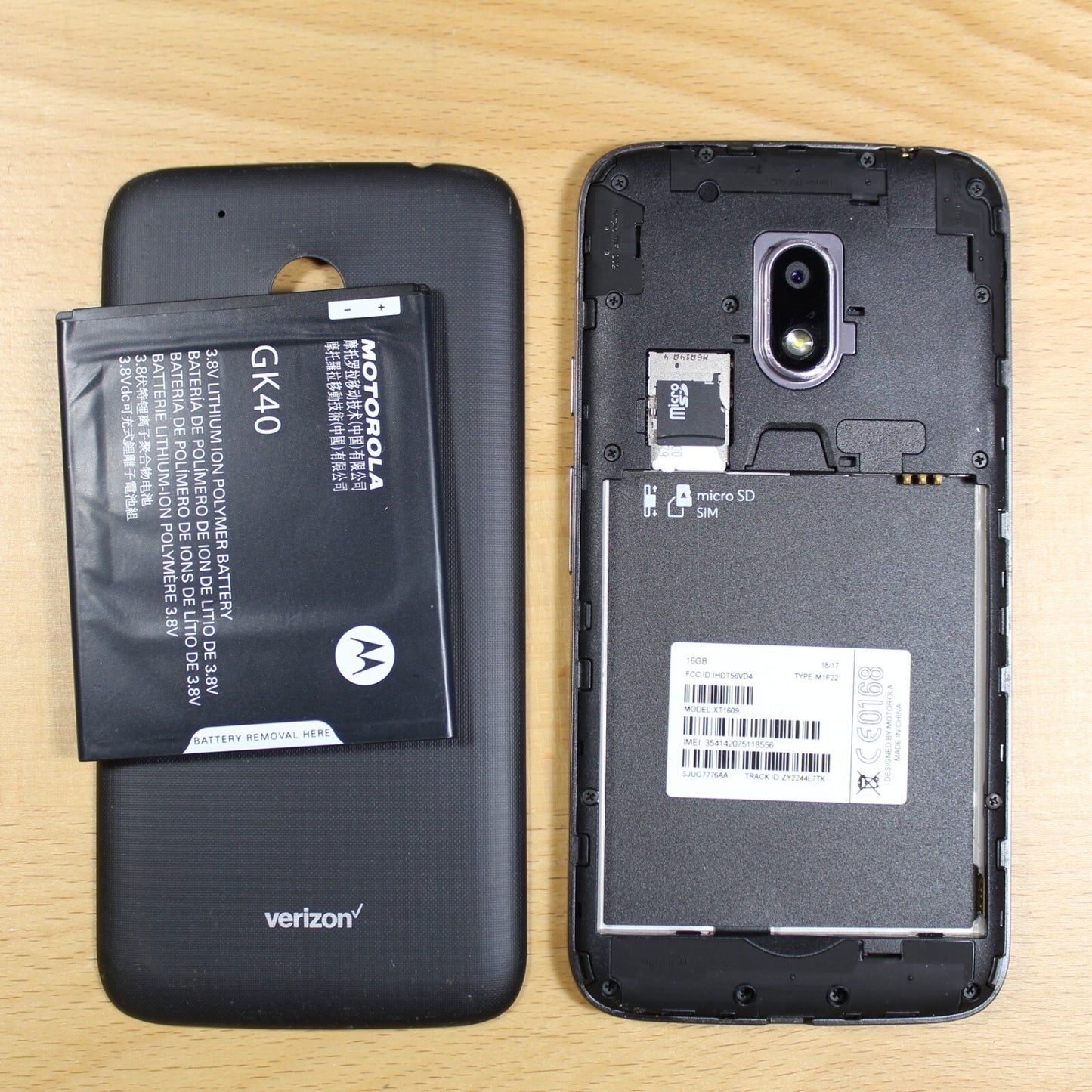 Motorola Moto G Play XT1609 Verizon 16GB Black Smartphone For Parts #206