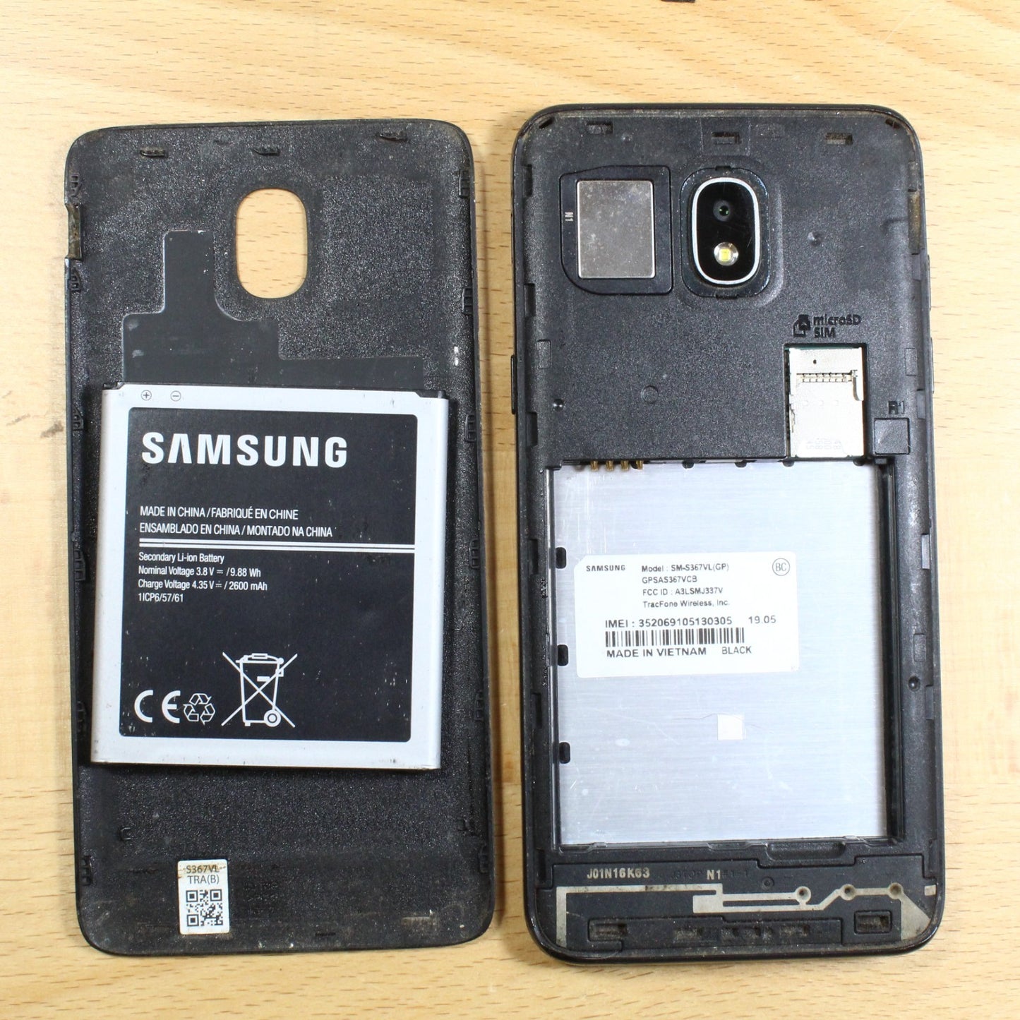 Samsung Galaxy J3 Orbit SM-S367VL Black Smartphone For Parts #388