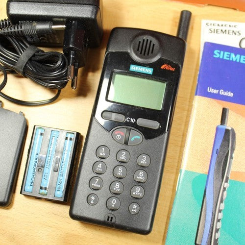Rare Vintage Siemens Swing C10 AirTel Gray Blue Phone In Box International