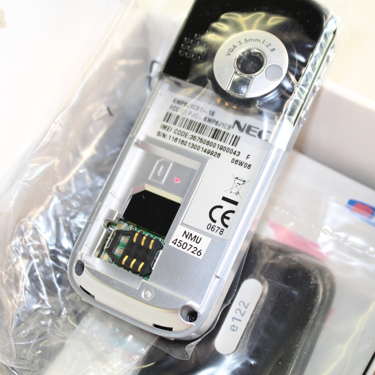 Rare Vintage NEC e122 TIM Phone 2G Silver International Italian In Box Collect