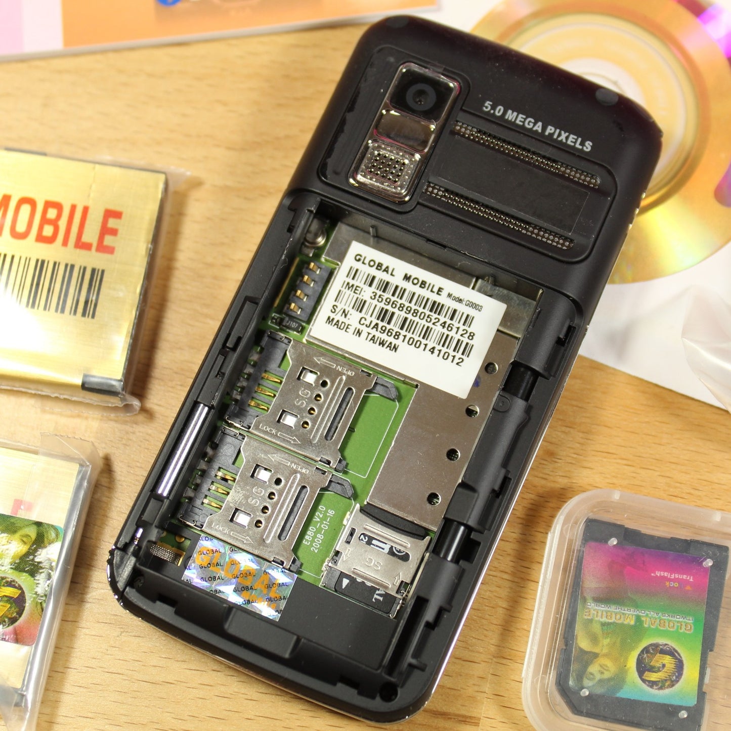 Rare Vintage Global Mobile G0003 Phone Black Unlocked World Wide In Box Bundle