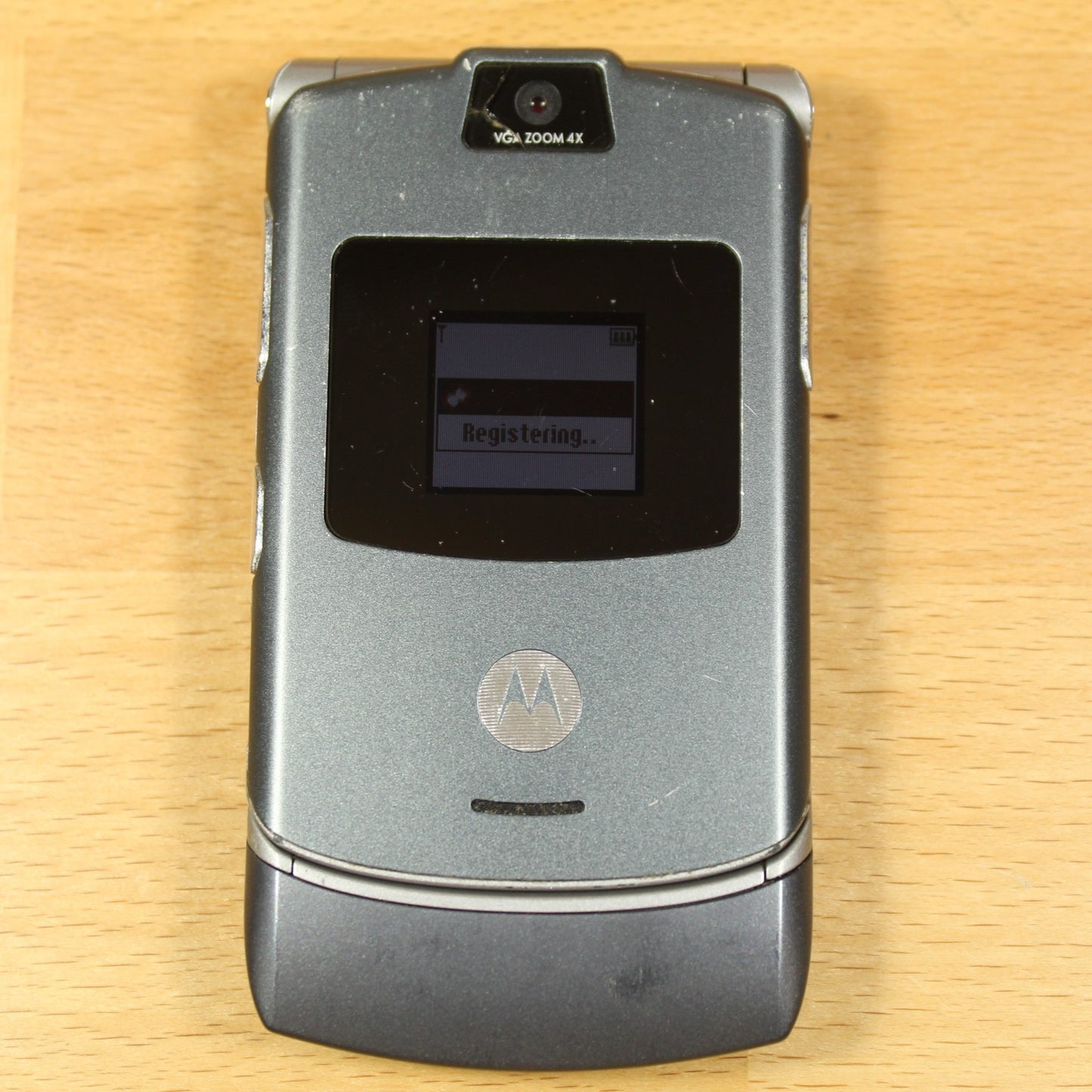 Rare Motorola RAZR V3 T-Mobile Camera Flip Phone Gray Vintage Collectible