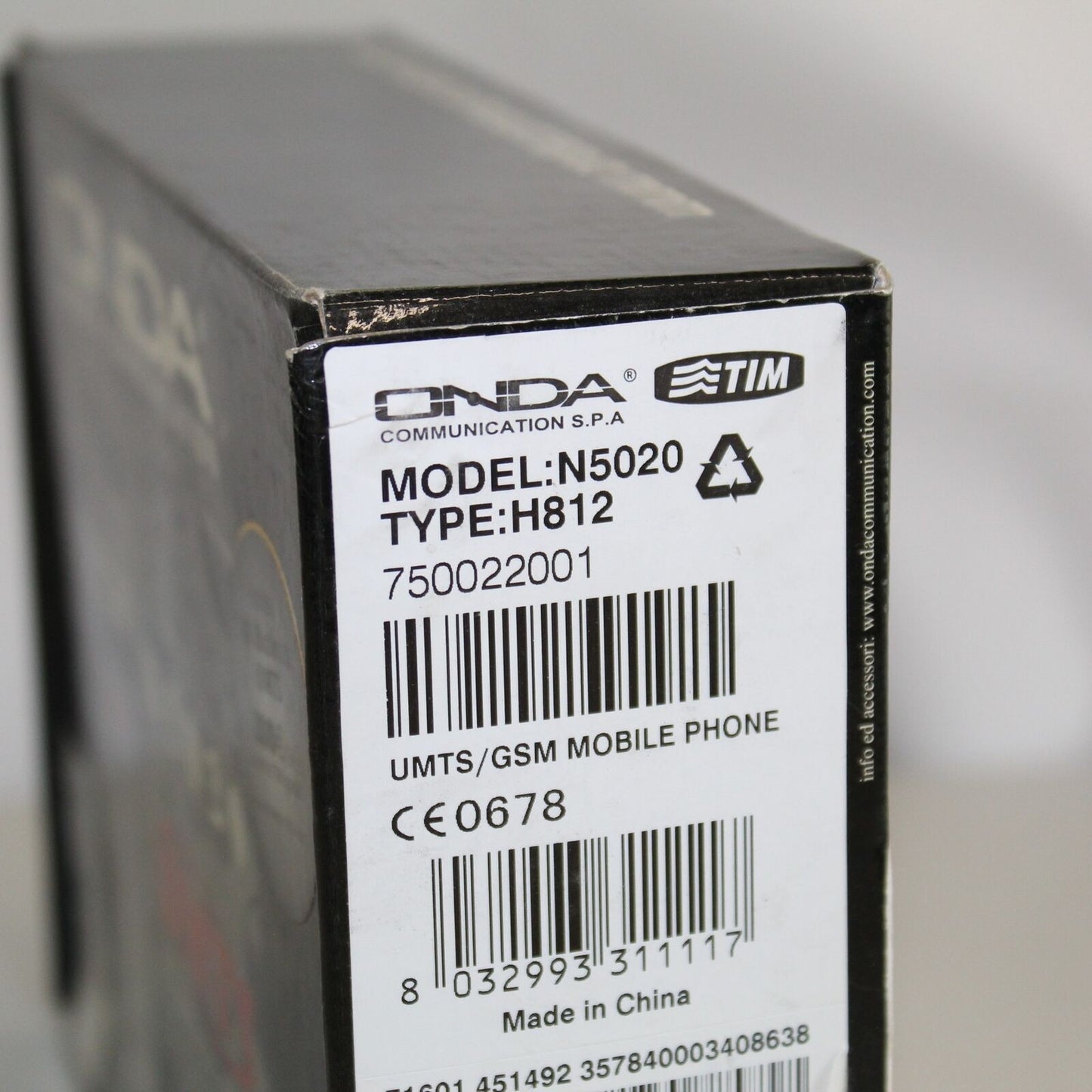 Rare Vintage ONDA N5020 TIM Phone International GSM Italian Black In Box Collect