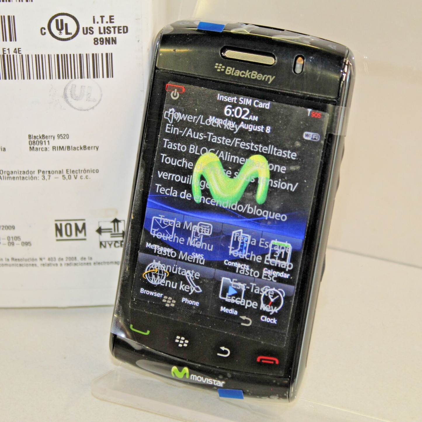 Vintage Blackberry Storm 2 9520 Movistar Smartphone Black 2GB In Box Spanish