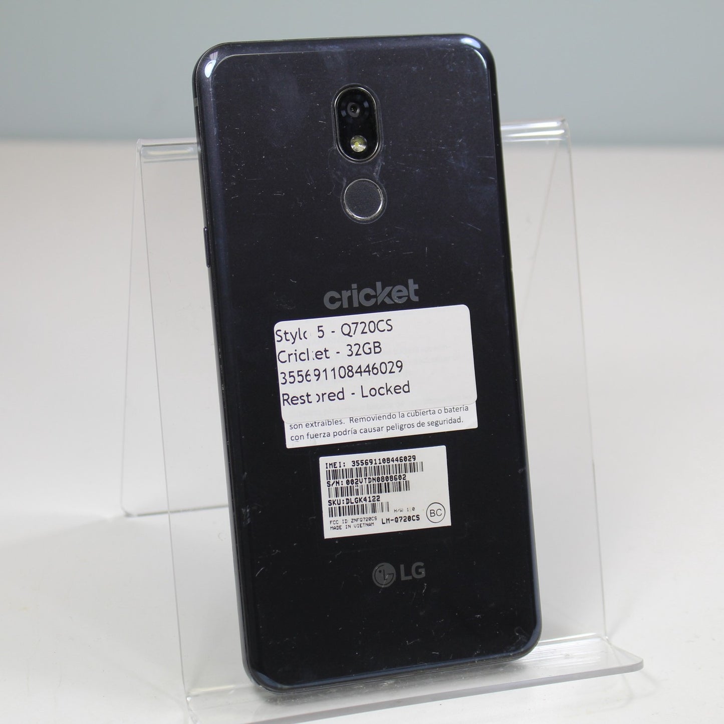 LG Stylo 5 Q720CS Cricket Smartphone 4G LTE 32GB Black ASIS For Parts
