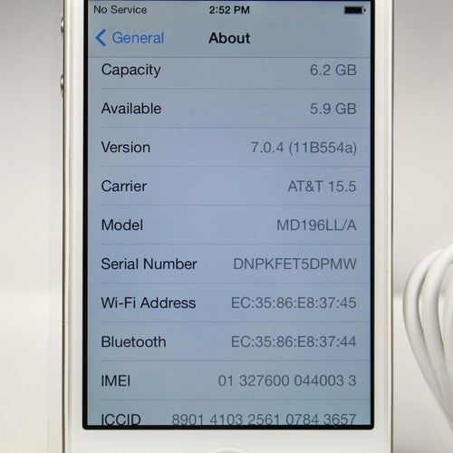 Vintage Apple iPhone 4 A1332 AT&T Smartphone 3G GSM White 8GB IOS 7