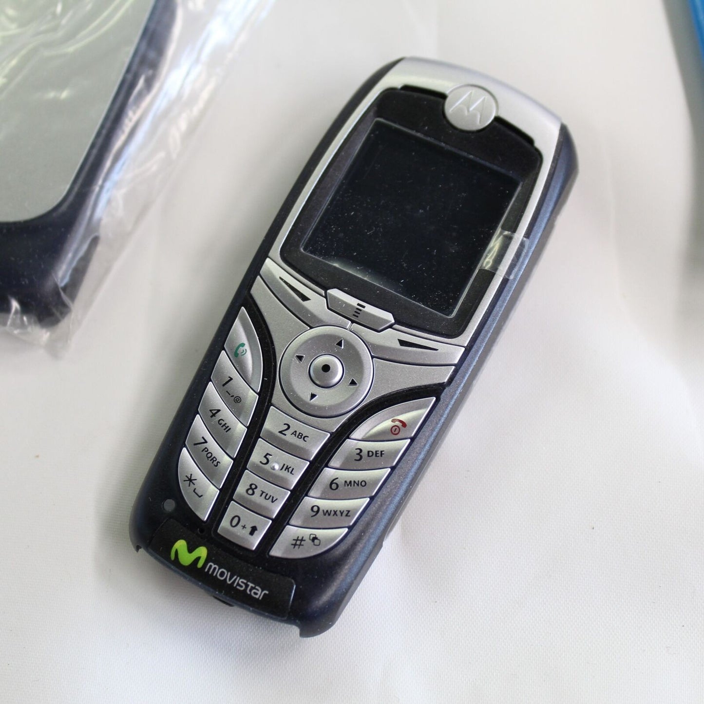 Rare Vintage Motorola C385 Movistar Black Phone International In Box Bundle