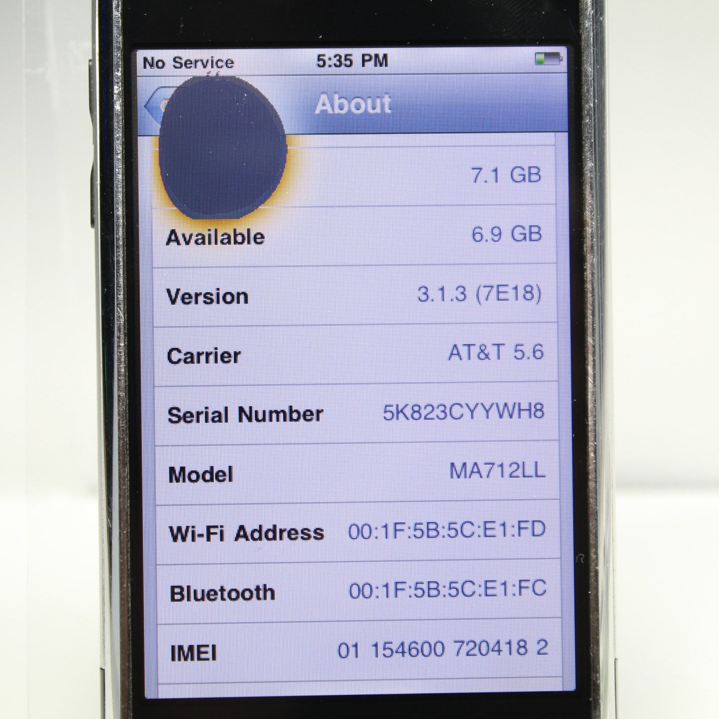 Rare Vintage Apple iPhone 1st Generation AT&T Smartphone 3G GSM 8GB For Parts