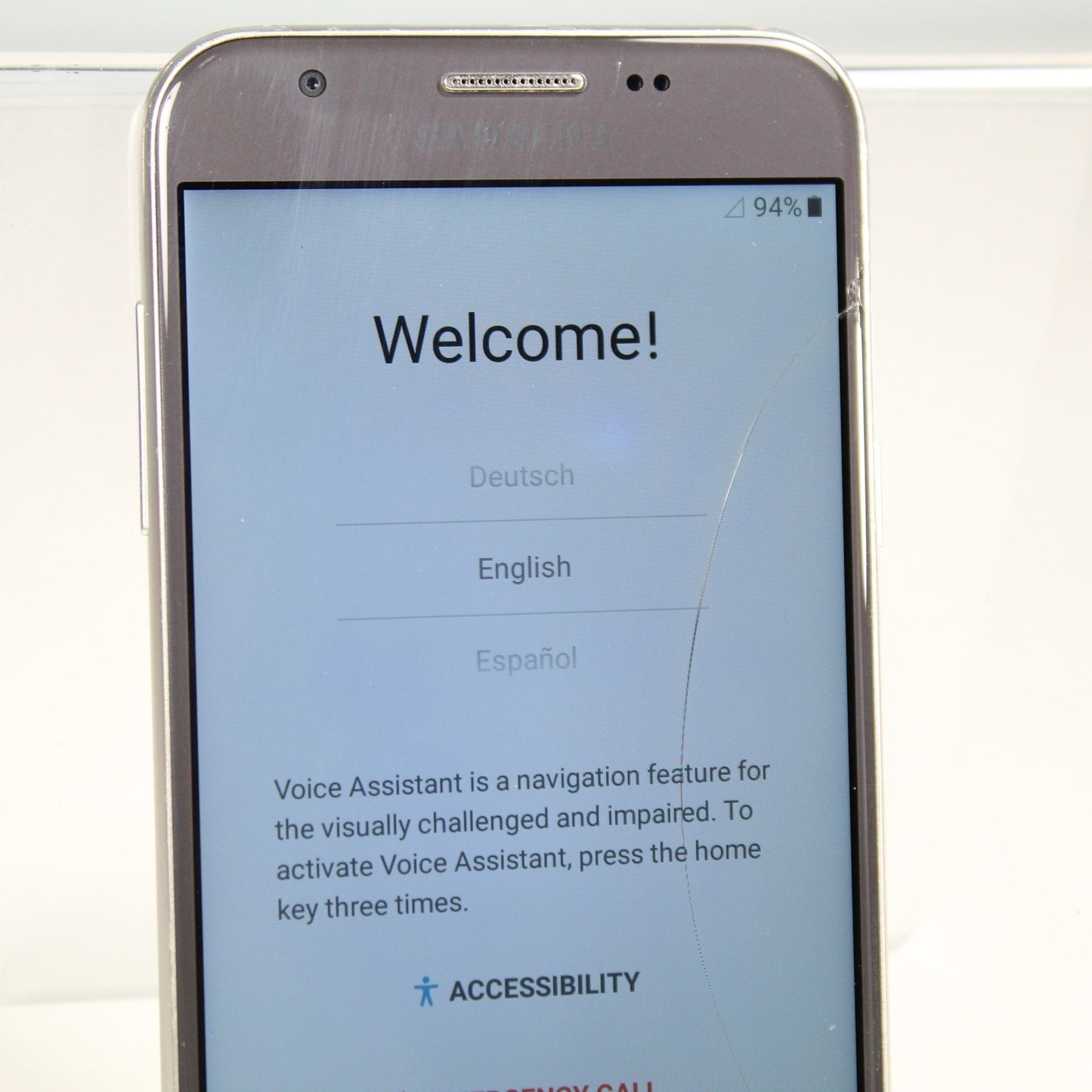Samsung Galaxy J3 Emerge J327P Boost Smartphone 4G LTE Silver 16GB For Parts