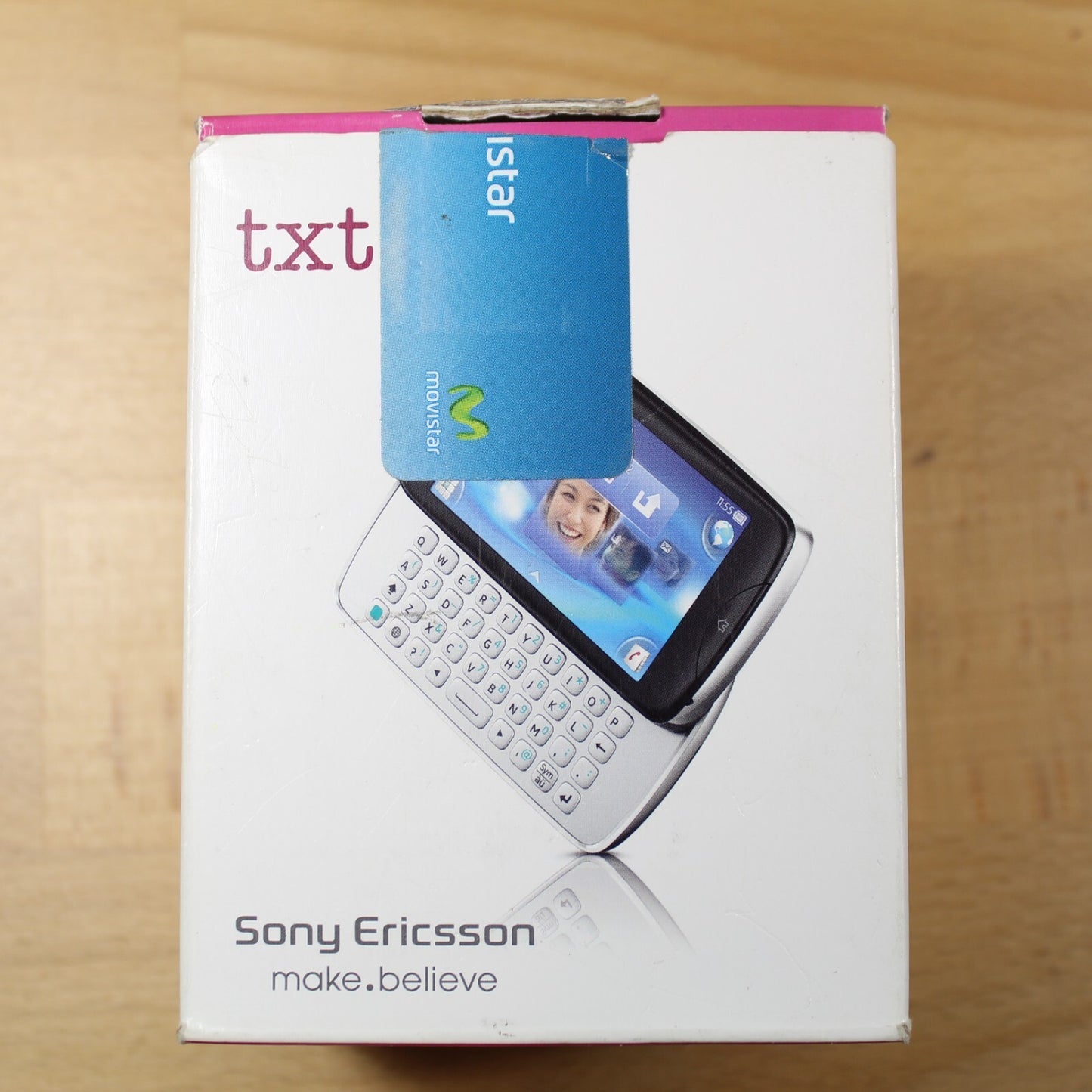 Rare Vintage Sony Ericsson txt Pro CK15i Phone 3G GSM Black In Box Collectible