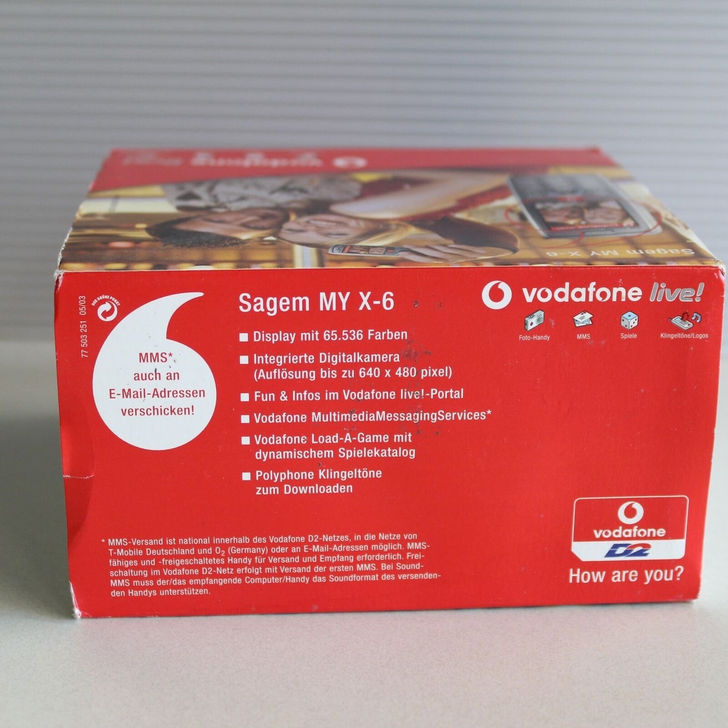 Rare Vintage SAGEM my X-6 VodaFone Phone Silver International In Box Collectible