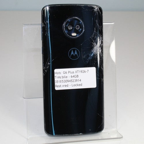 Motorola Moto G6 Plus XT1926-7 T-Mobile Smartphone Black 64GB For Parts