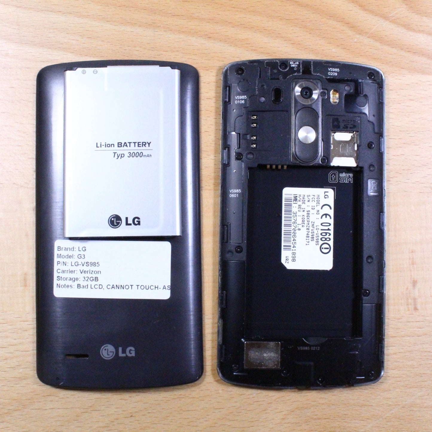 LG G3 VS985 Verizon Smartphone For Parts #325