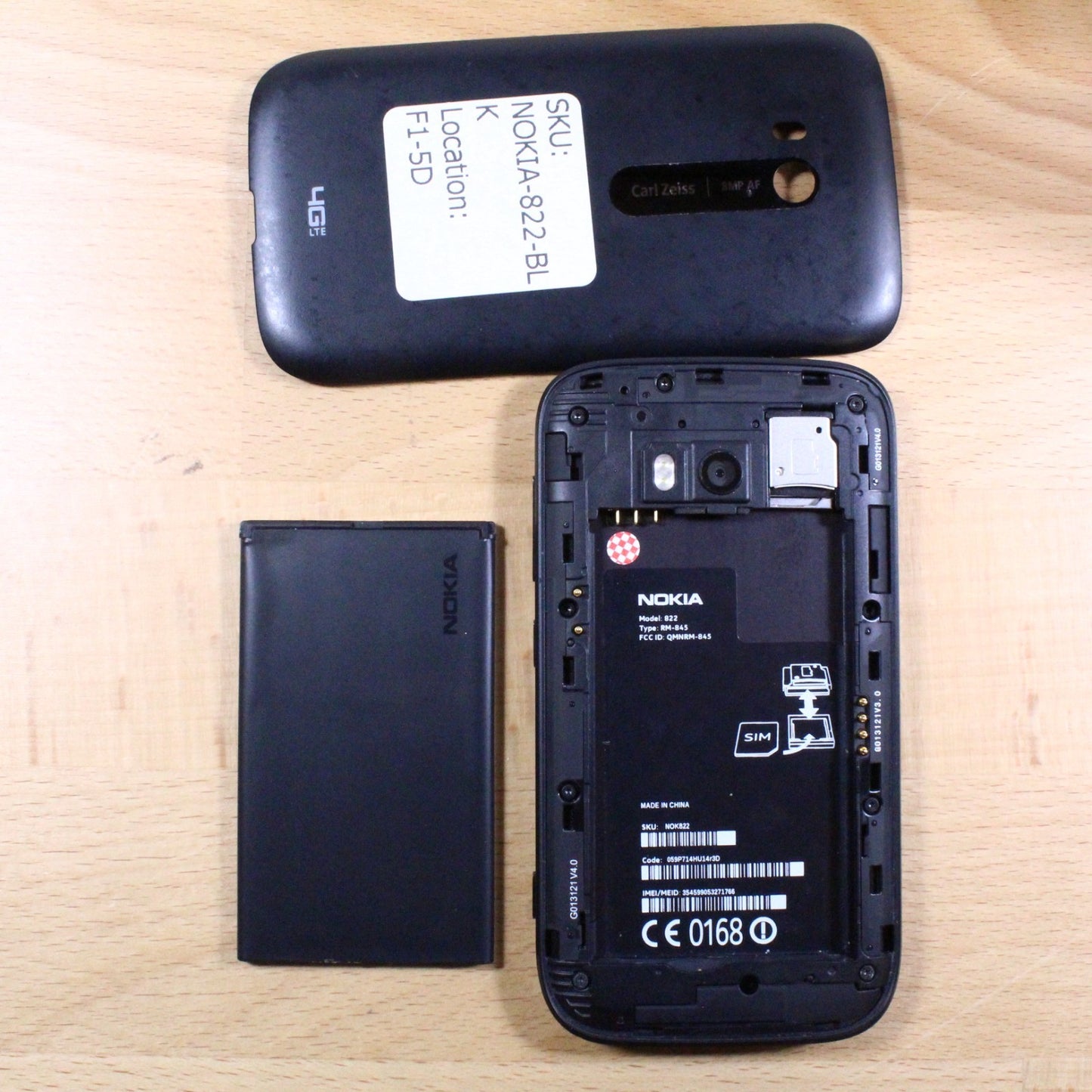 Nokia 822 Verizon Black Smartphone Good #333