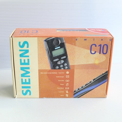Rare Vintage Siemens Swing C10 AirTel Gray Blue Phone In Box International