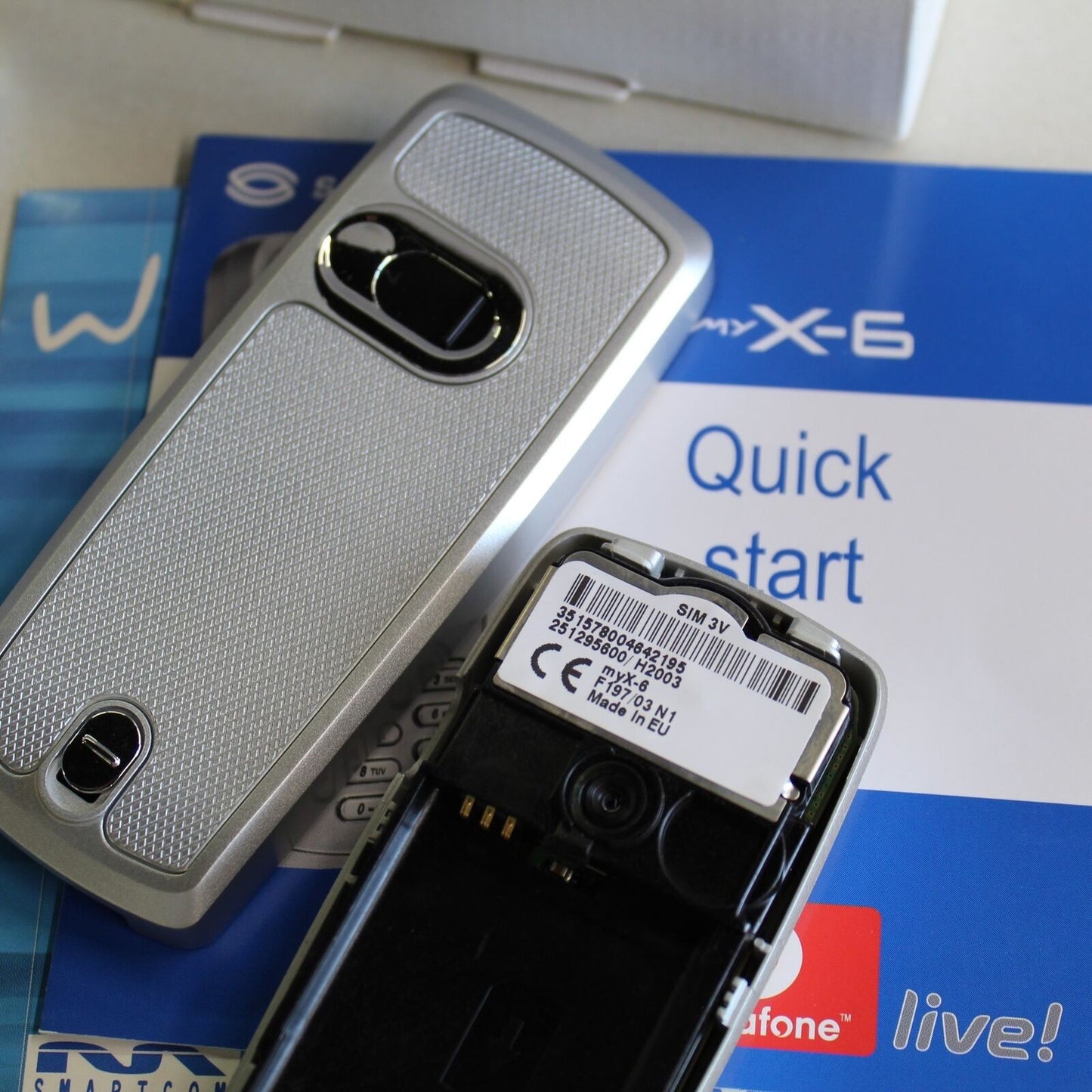 Rare Vintage SAGEM my X-6 VodaFone Phone Silver International In Box Collectible