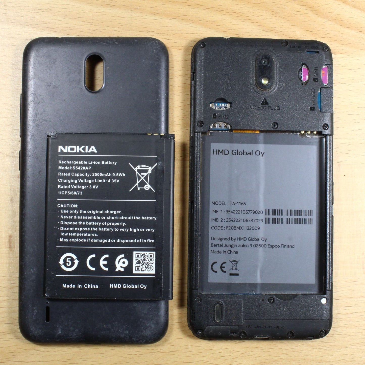 Nokia C1 TA-1165 Black Smartphone For Parts #396