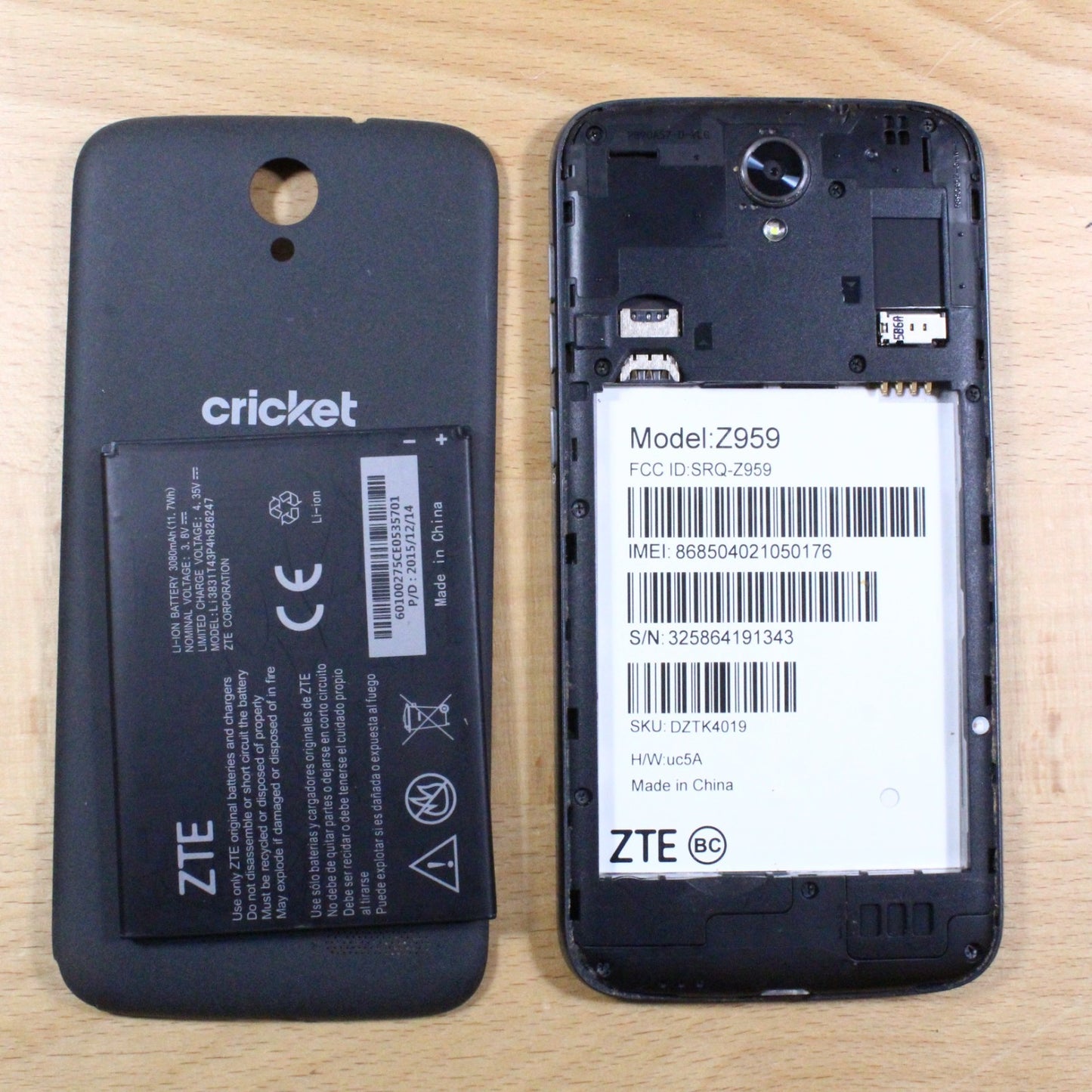 Z959 Grand X3 Black Smartphone Good #309