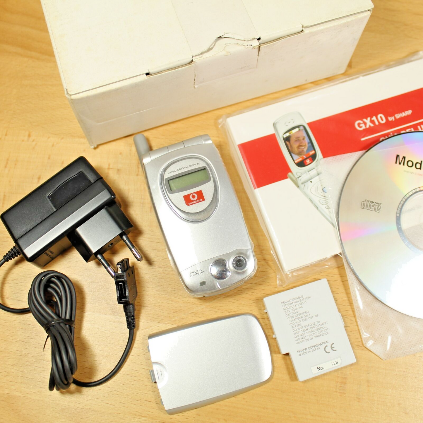 Rare Vintage Sharp GX10 Vodafone Phone Gray In Box Complete European