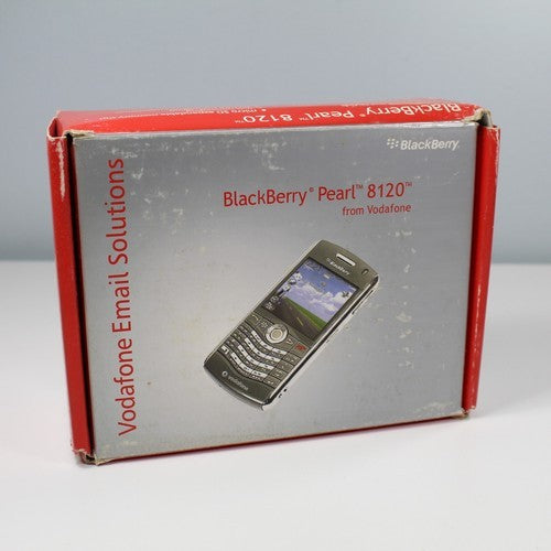 Vintage Blackberry Pearl 8120 VodaFone Phone Gray In Box Complete International