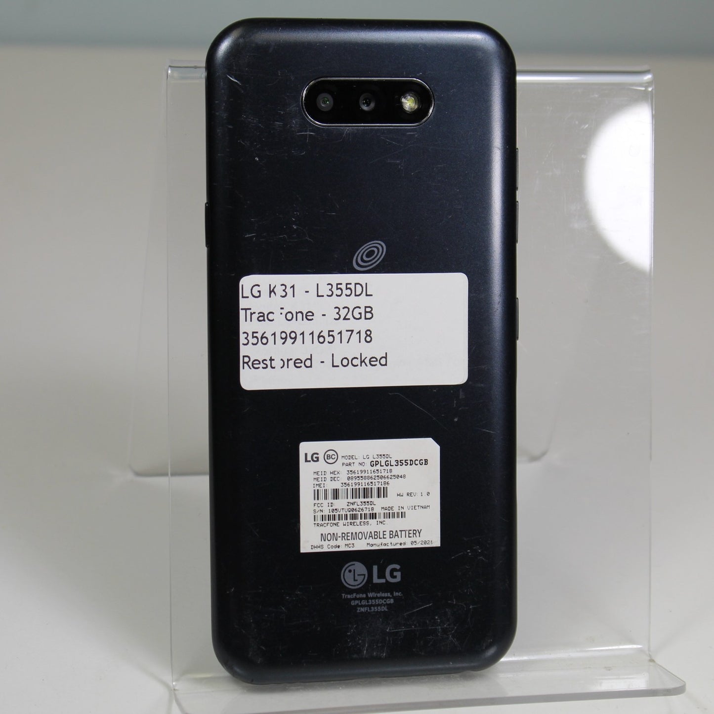 LG K31 L355DL TracFone Smartphone 4G LTE Black 32GB For Parts