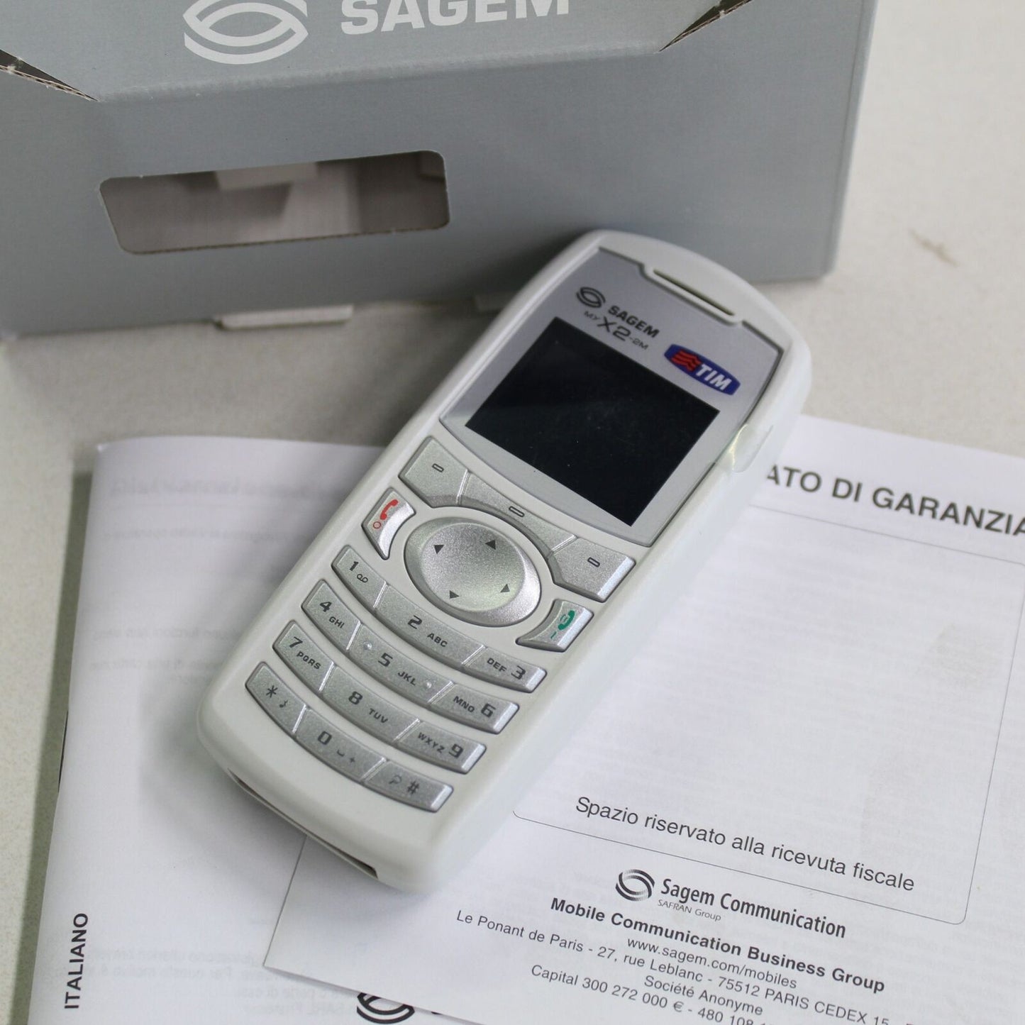 Rare Vintage Sagem my X2-2 TIM Phone Silver International Italian In Box Collect