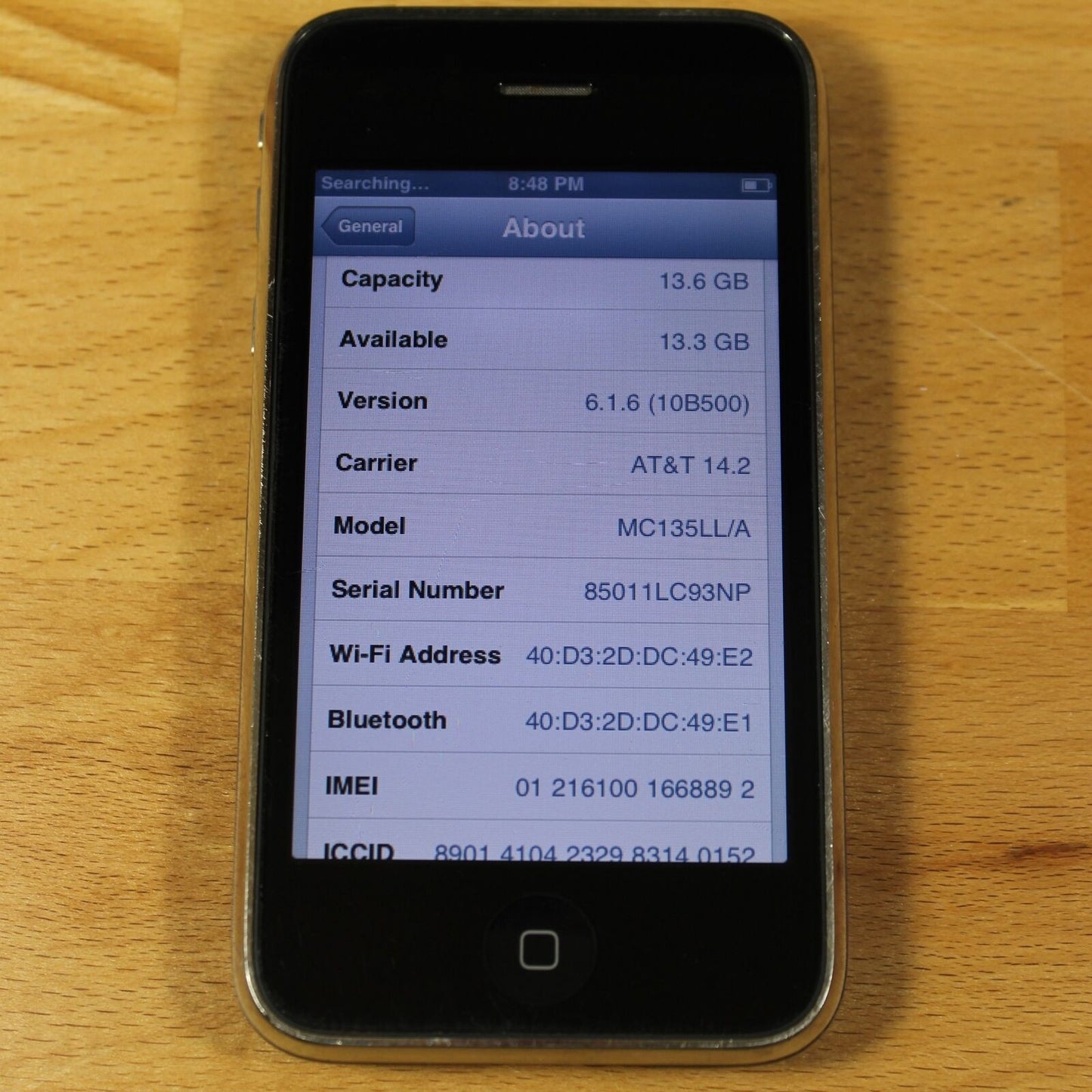Vintage Apple iPhone 3GS A1303 AT&T 3G Smartphone Black 16GB IOS 6.1.6 Collector