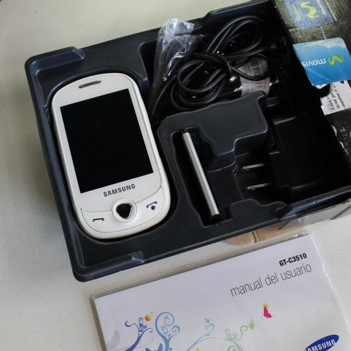 Rare Vintage Samsung GT-C3510 Movistar Phone White In Box Collectible Classic