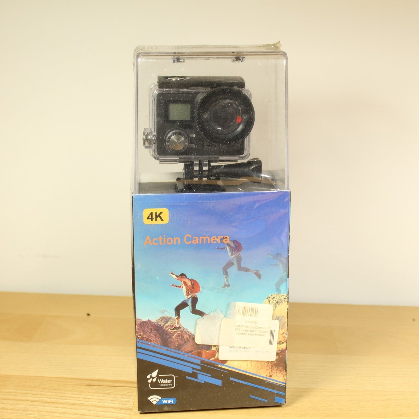 4K Action Camera 24MP Waterproof 30M 170 Degree Angle 2" Screen WiFi Connection