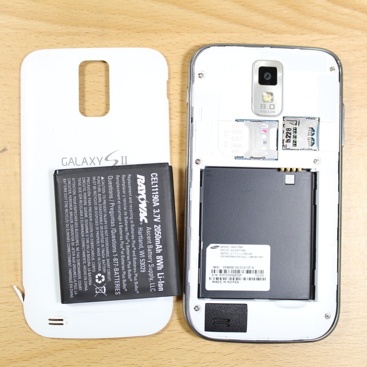 Samsung Galaxy S2 T-Mobile 16GB Smartphone White For Parts #100