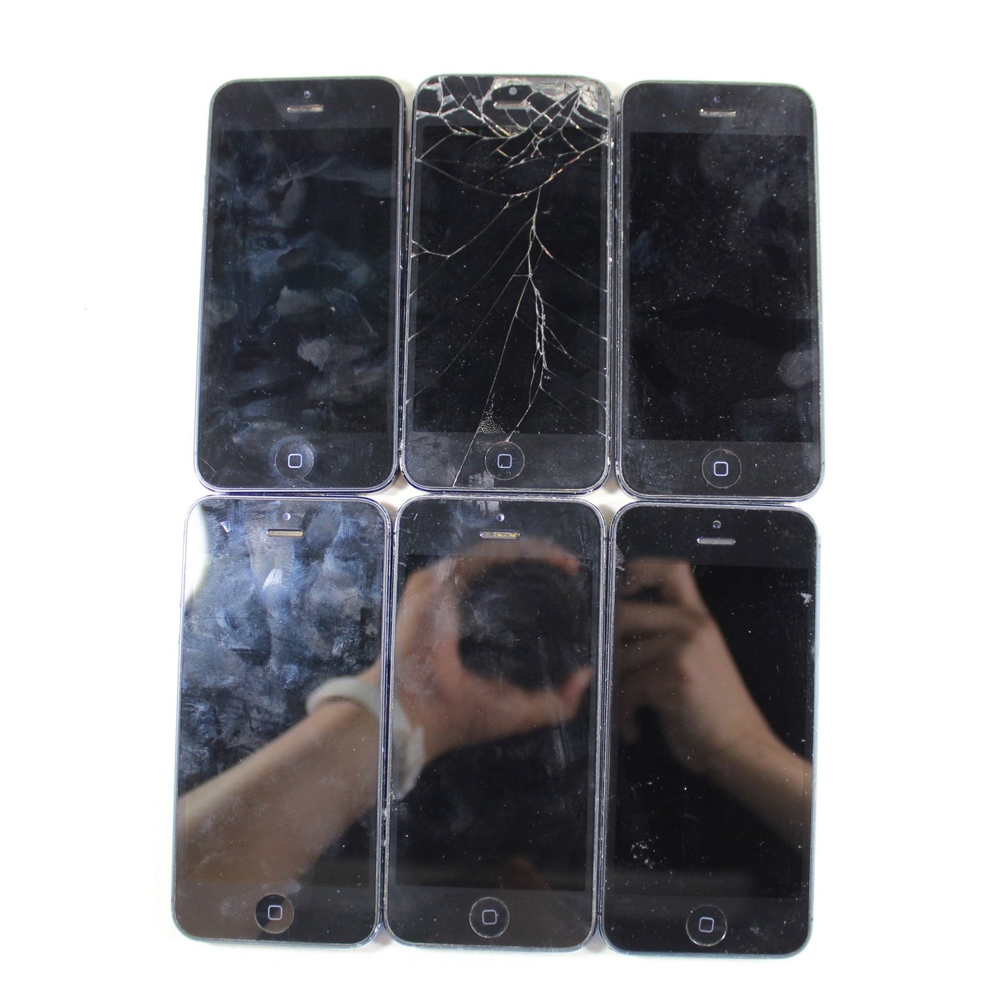 Vintage Apple iPhone 5 A1428 Smartphone 4G LTE Black Lot of 6 For Parts ASIS