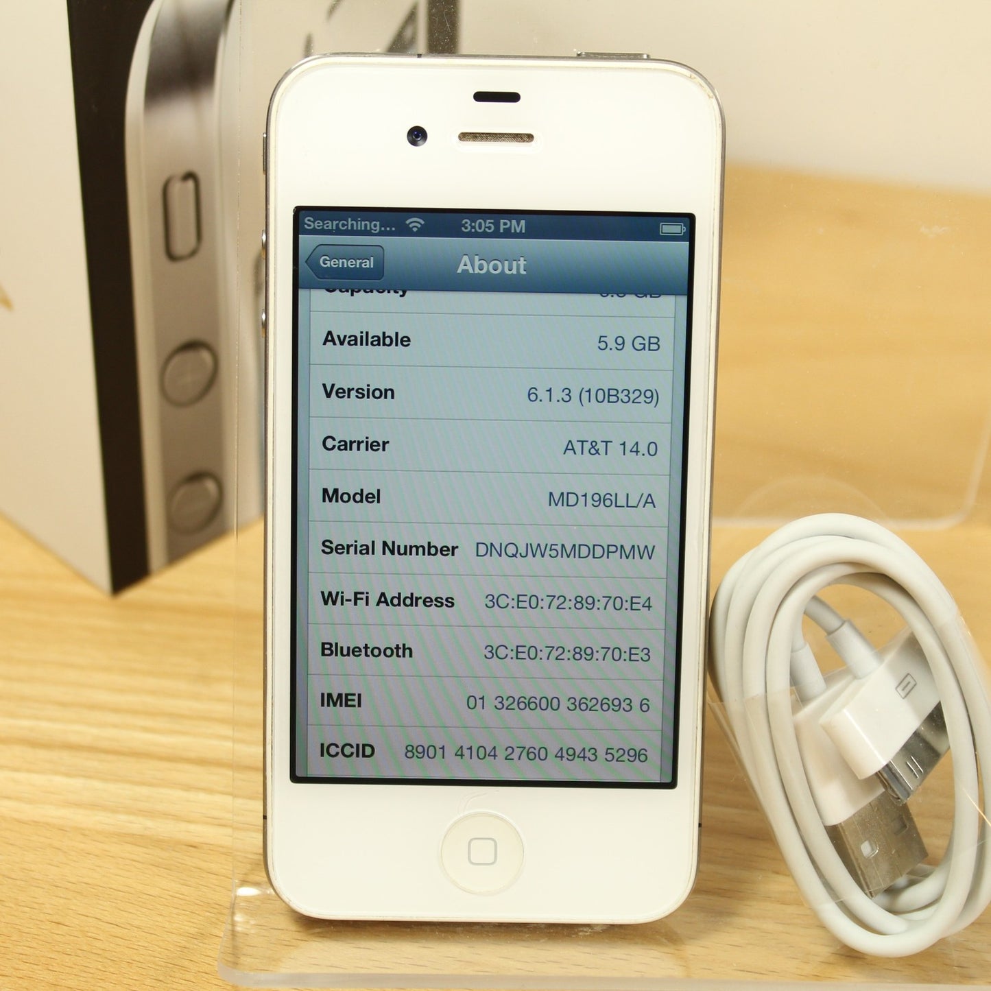 Vintage Apple iPhone 4 A1332 AT&T Smartphone 3G GSM White 16GB IOS 6