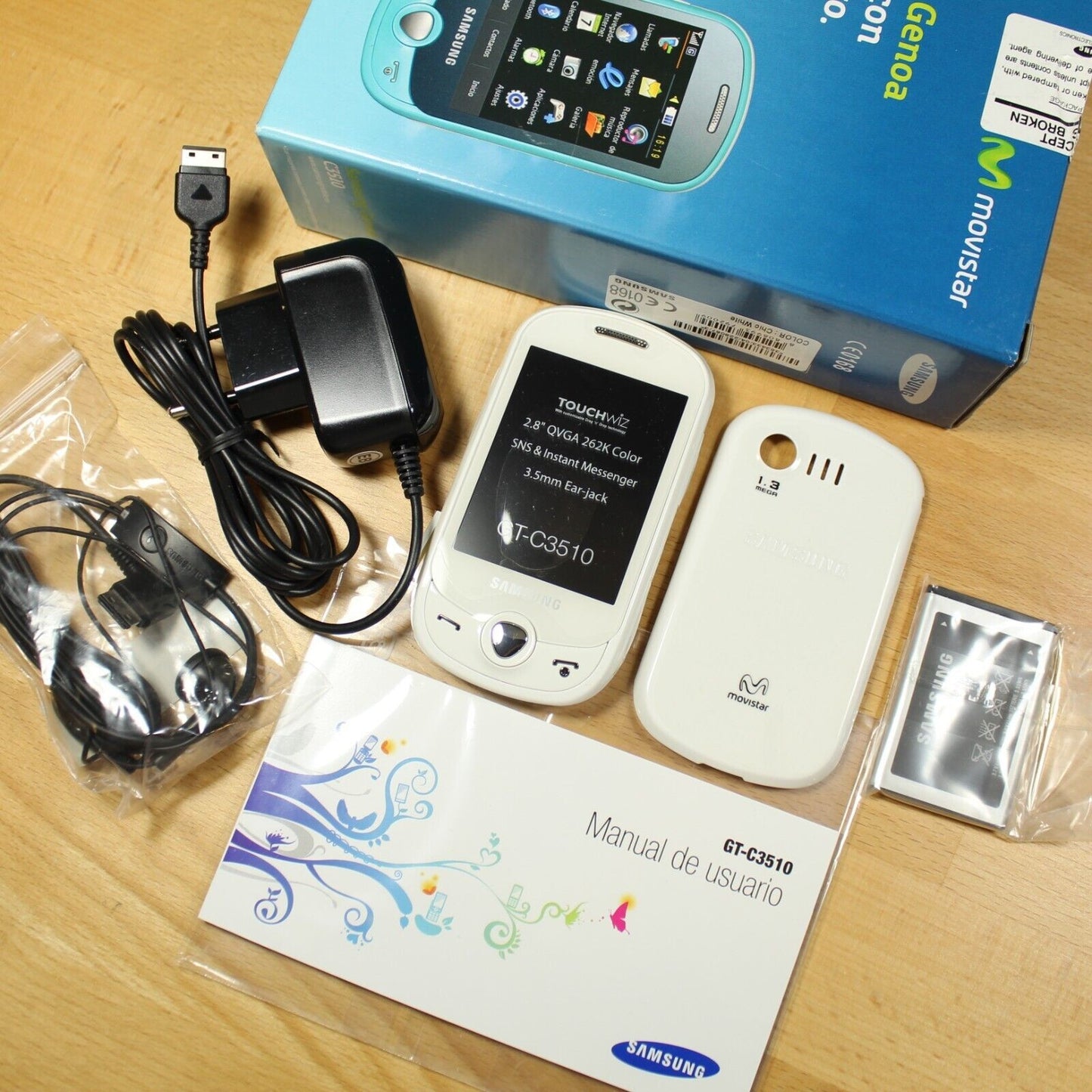 Vintage Samsung GT-C3510 Genoa MoviStar White Phone New In Box International