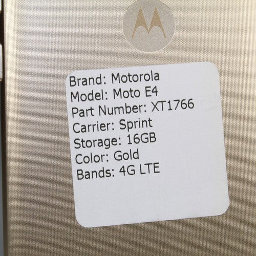 Motorola Moto E4 XT1766 (Sprint) 4G LTE Smartphone Gold 16GB