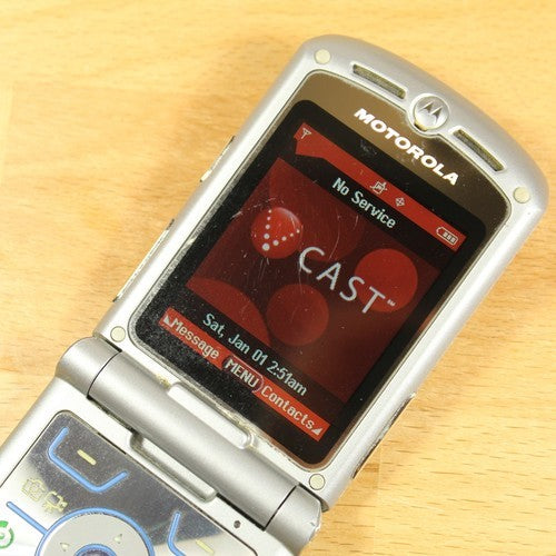 Rare Motorola RAZR V3 AT&T Camera Flip Phone Gray Vintage Collector Piece