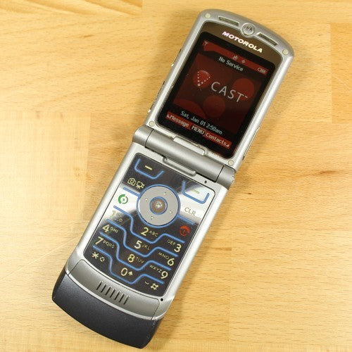 Rare Motorola RAZR V3 AT&T Camera Flip Phone Gray Vintage Collector Piece