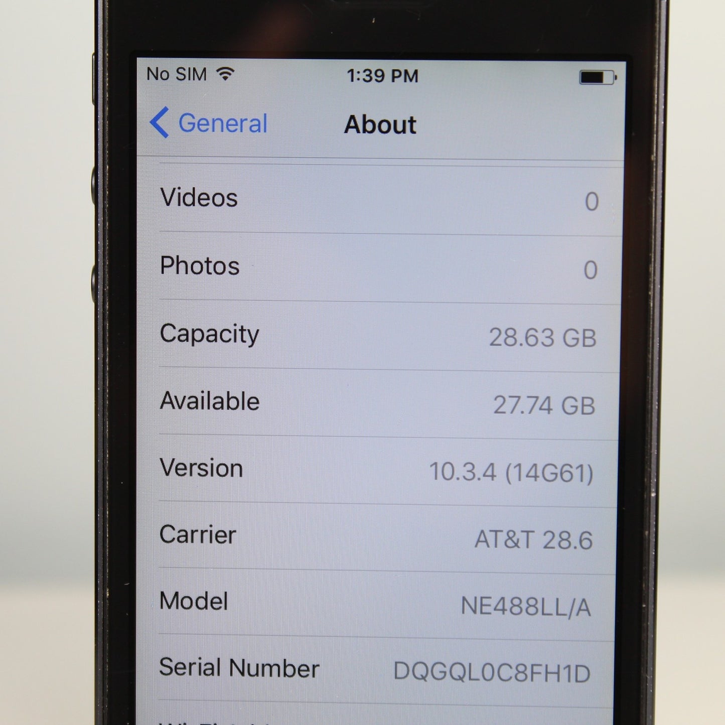 Vintage Apple iPhone 5 A1428 AT&T 4G LTE Smartphone Black 32GB Collectible