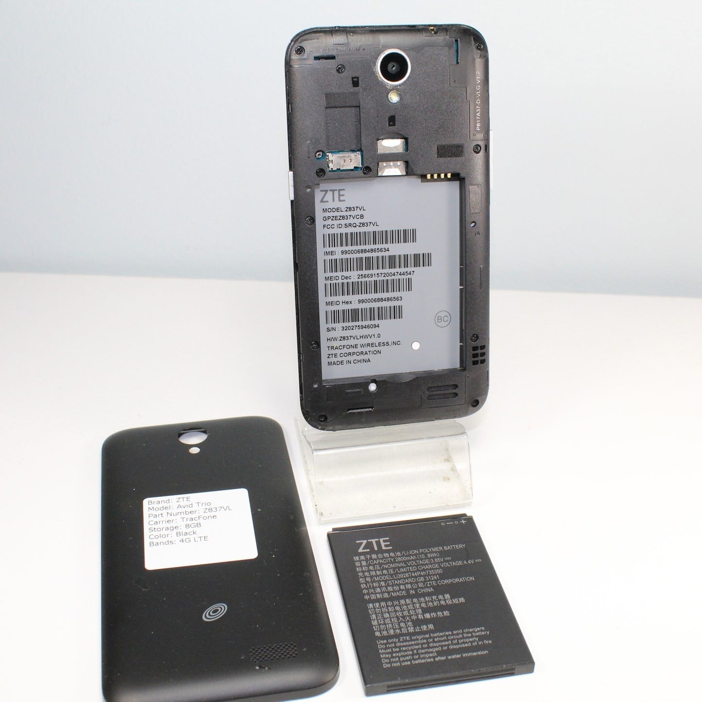 ZTE Avid Trio Z837VL (TracFone) 4G LTE Smartphone - Black, 8GB