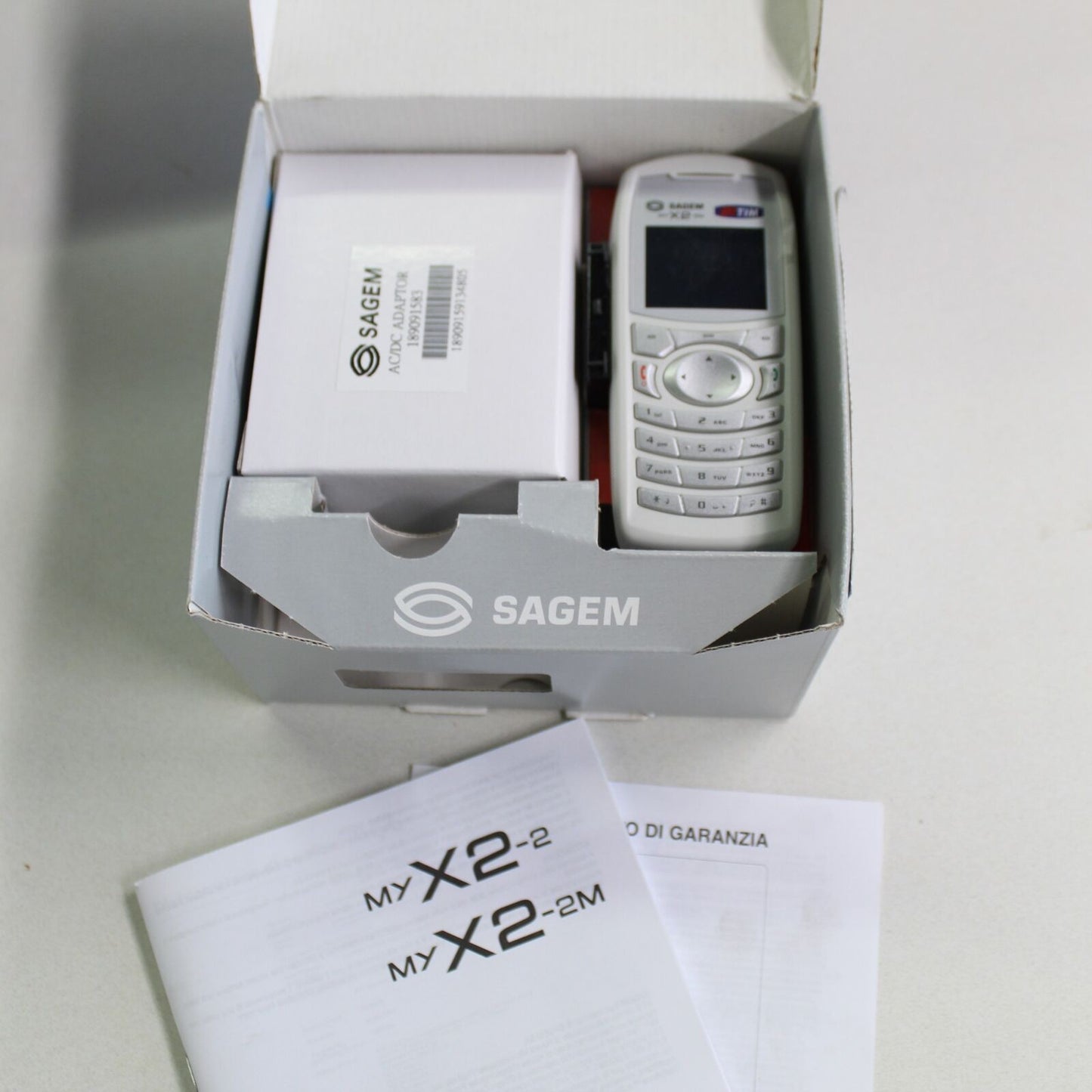 Rare Vintage Sagem my X2-2 TIM Phone Silver International Italian In Box Collect