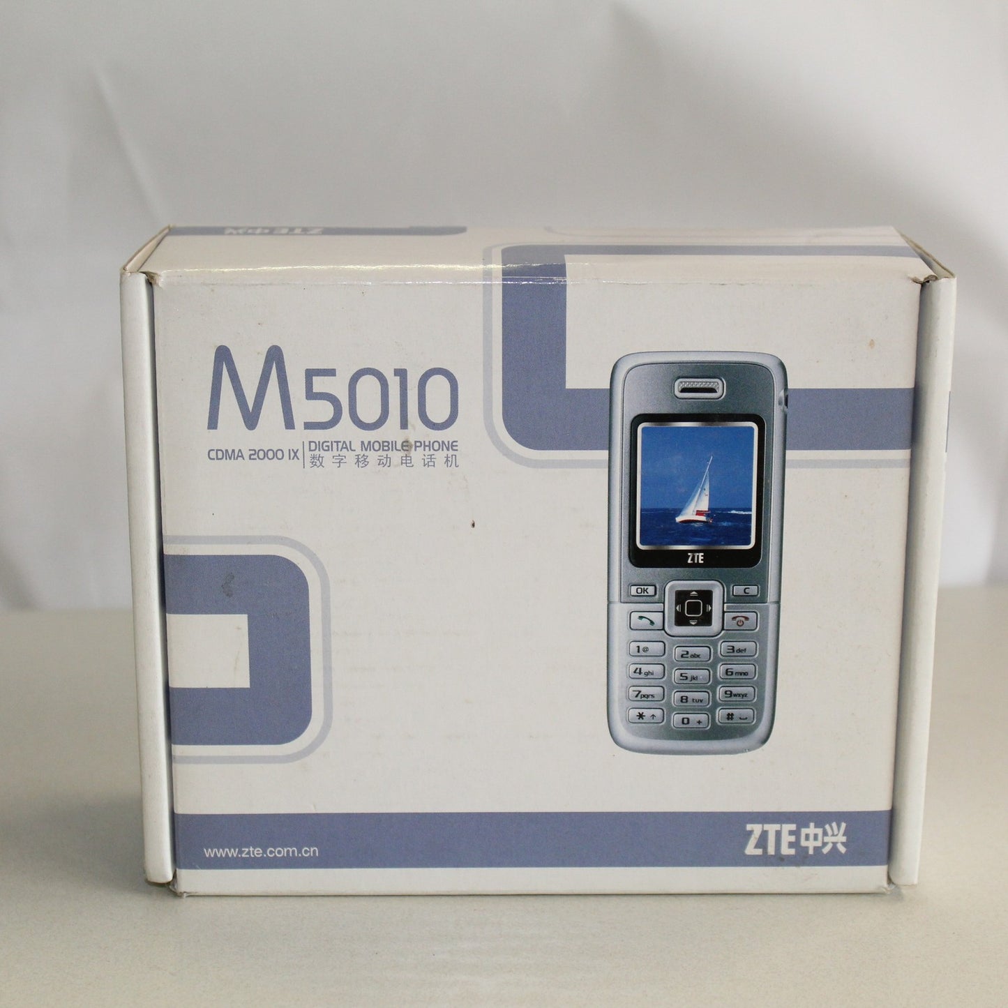 Rare Vintage ZTE M5010 Phone International CDMA Silver Collectible In Box Bundle