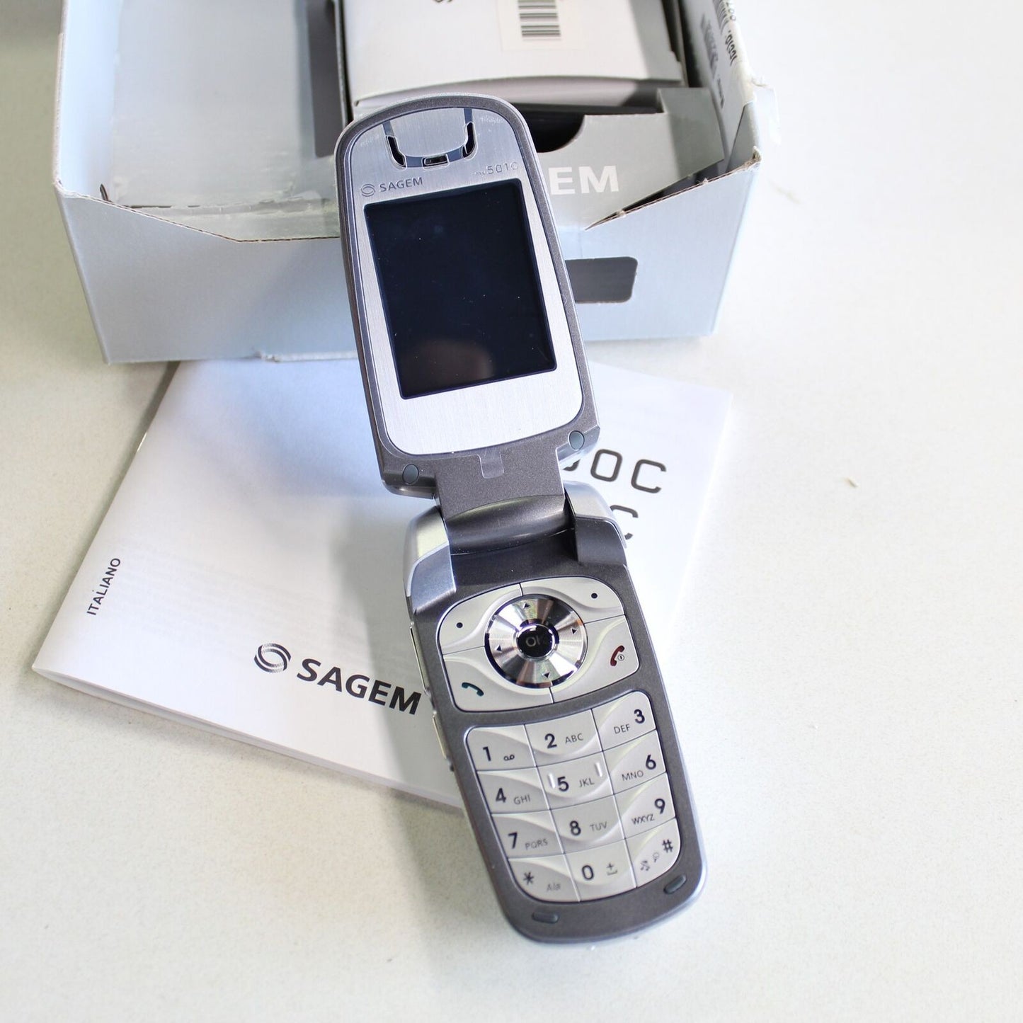 Rare Vintage Sagem my500c my501c TIM Phone Silver International Italian In Box