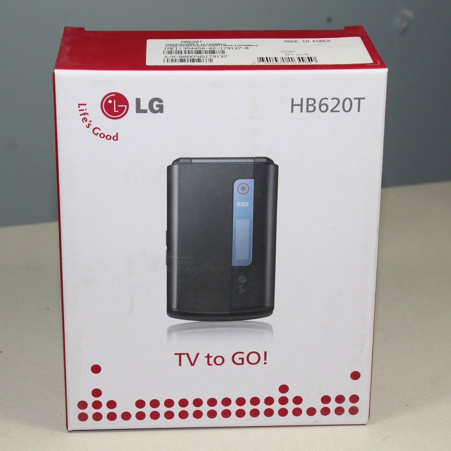 Rare Vintage LG HB620T Unlocked Triband Phone Mobile Television In Box Collect
