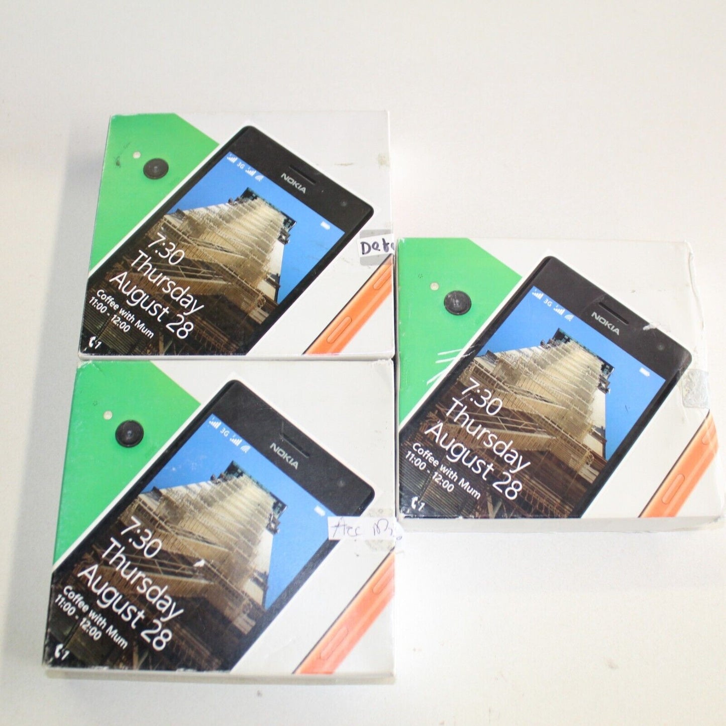 3 Vintage Nokia Lumia 730 Dual SIM Phone 4G Black ASIS Broken For Parts