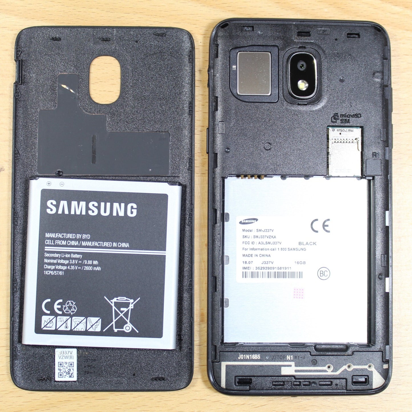 Samsung Galaxy J3 SM-J337V Verizon Smartphone Black For Parts Untested #107