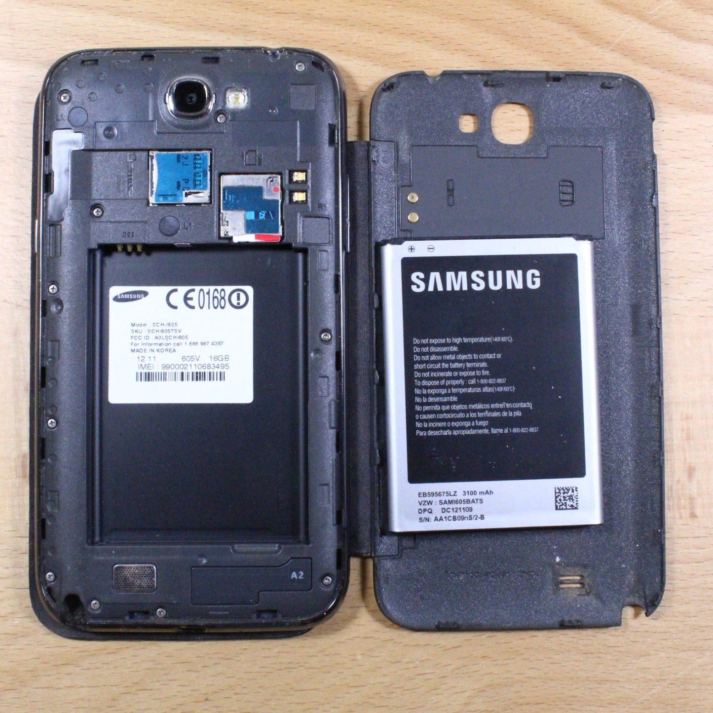 Samsung Galaxy Note 2 Verizon Smartphone For Parts #316