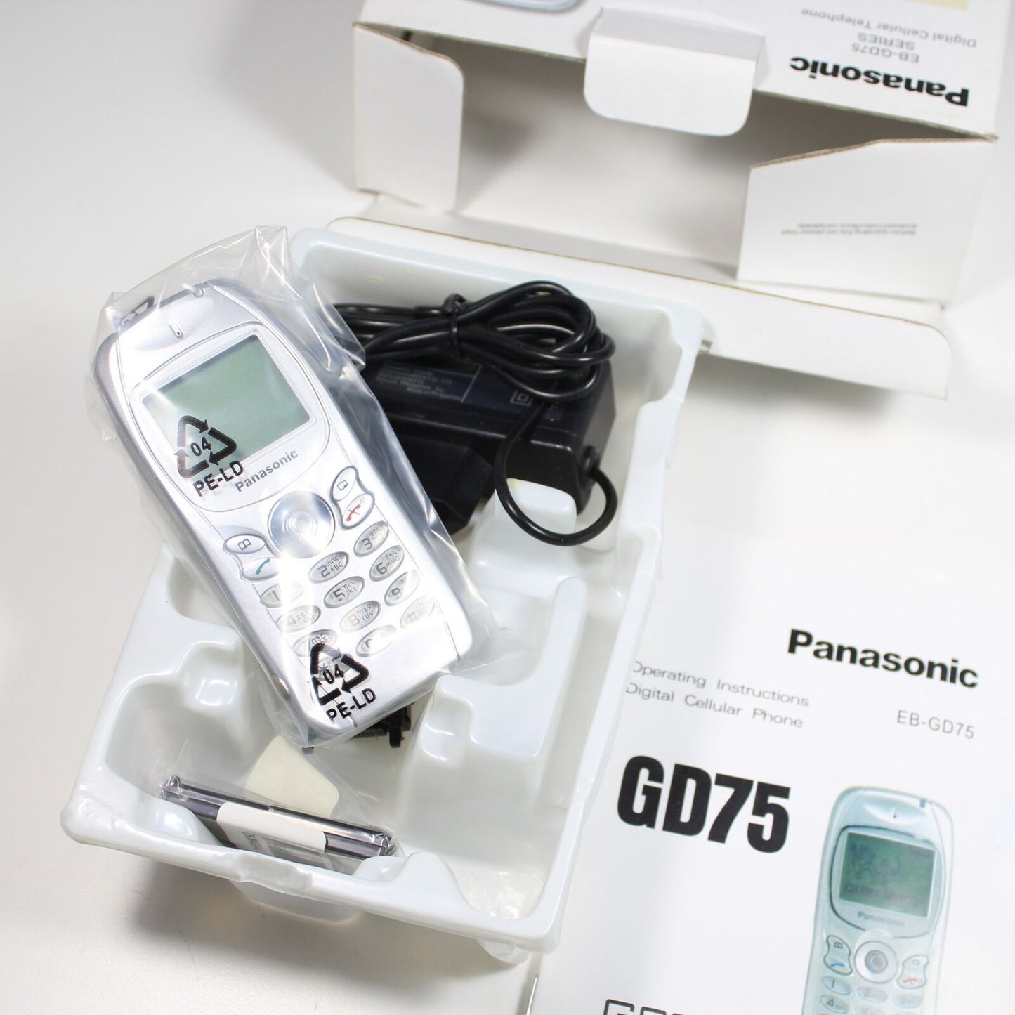 Rare Vintage Panasonic EB-GD75 Phone International Silver In Box Collectible