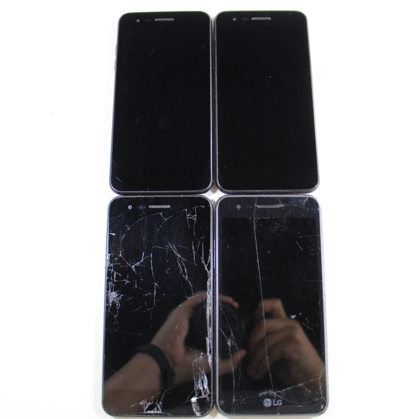 Vintage LG Fortune 2 GSM Smartphone Black Lot of 4 For Parts Asis