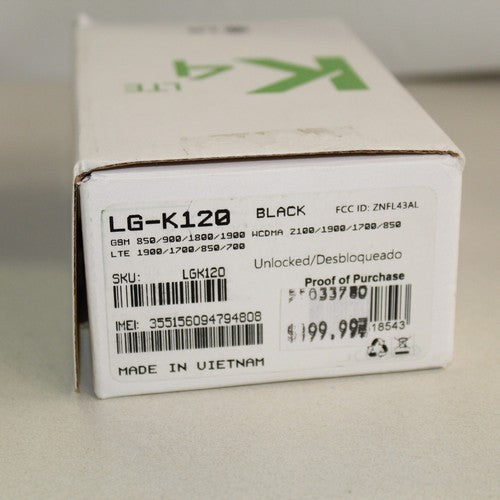 Rare Vintage LG K4 LTE K120 Unlocked Smartphone 4G LTE Black 8GB Open Box