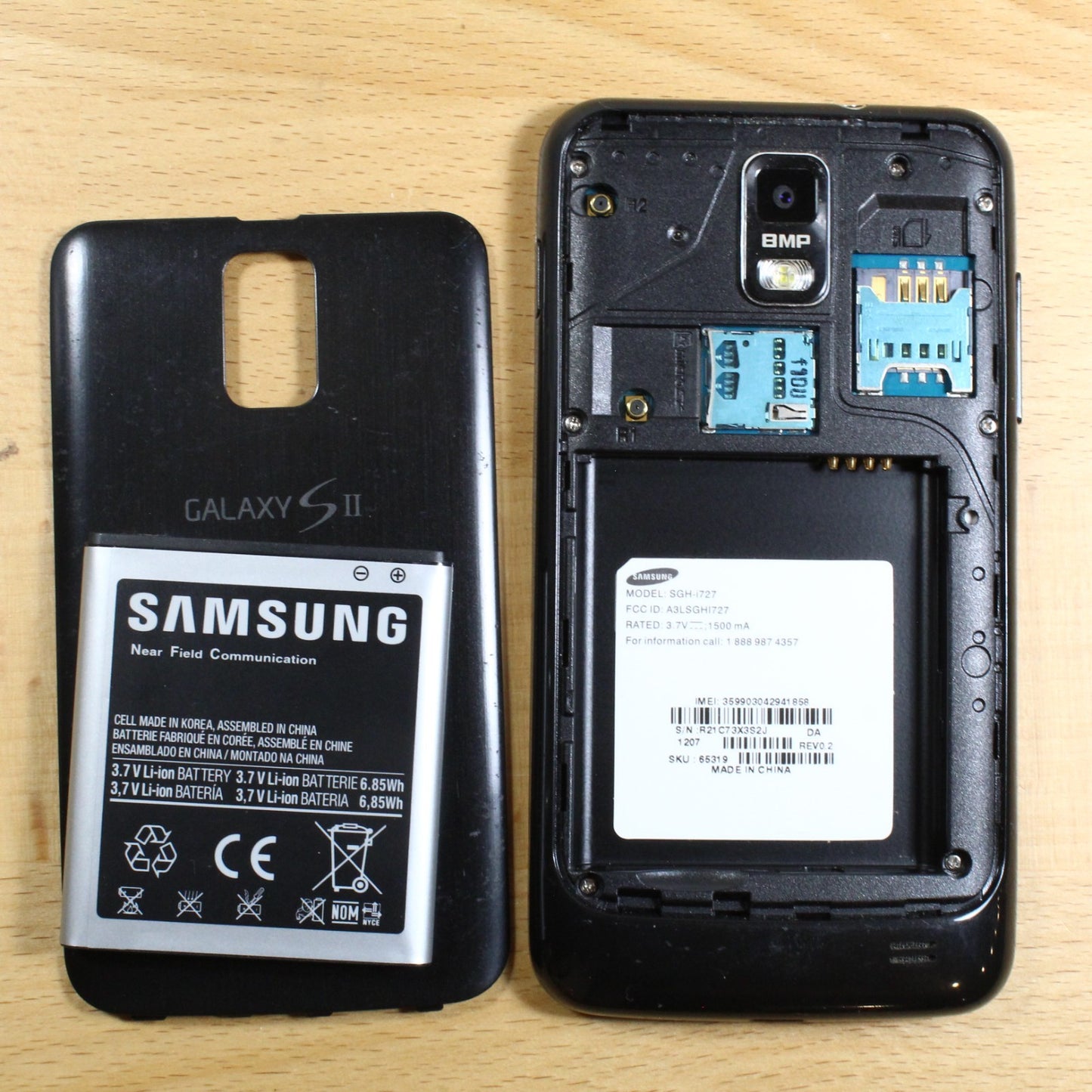 Samsung Galaxy S2 SGH-I727 Black Smartphone For Parts #369
