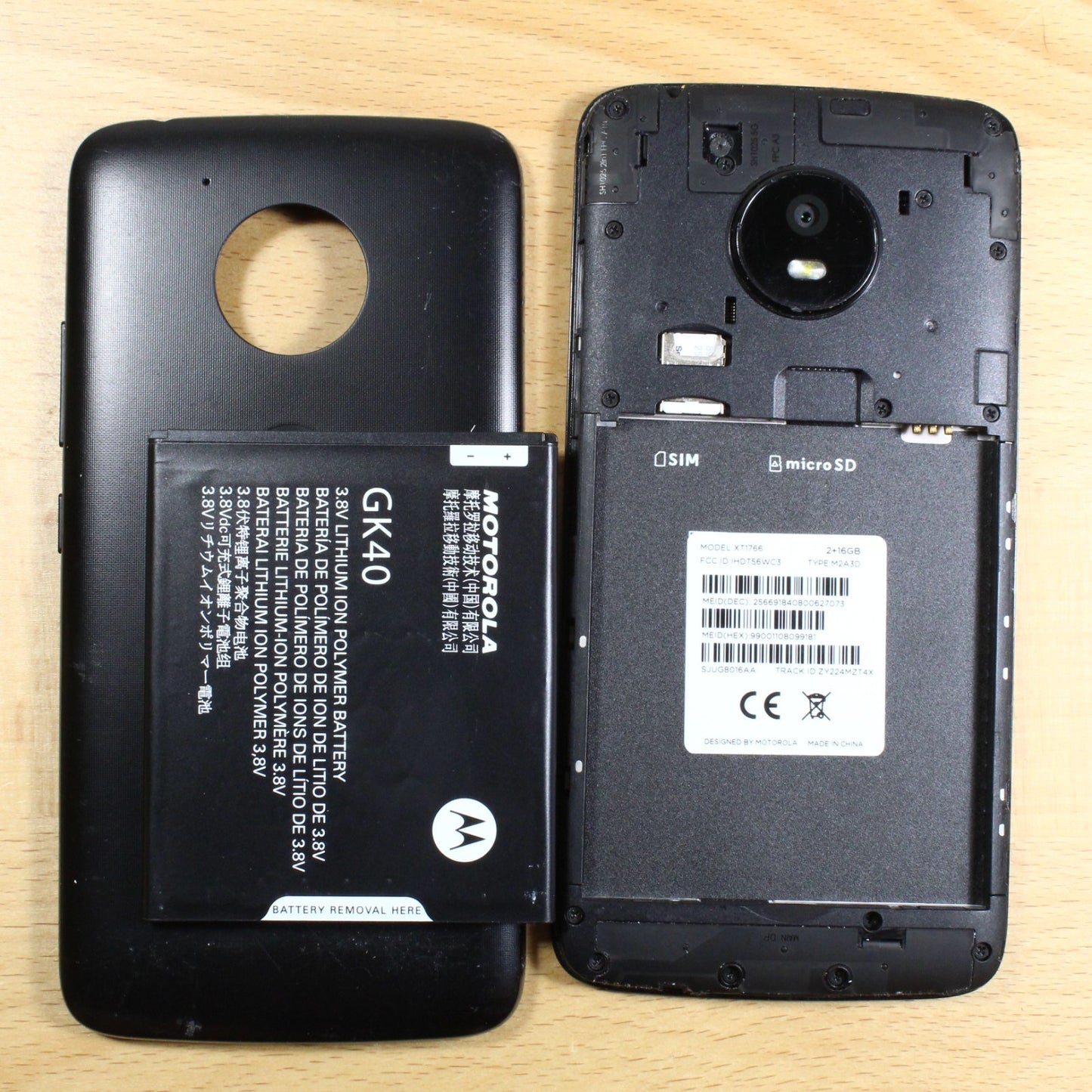 Motorola Moto E4 XT1766 Black Smartphone For Parts #406